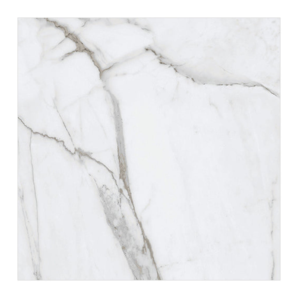 RAK Versilia White Polished Marble-Effect Porcelain Tile 60x120cm — Clearance Pallet Deal — tile face