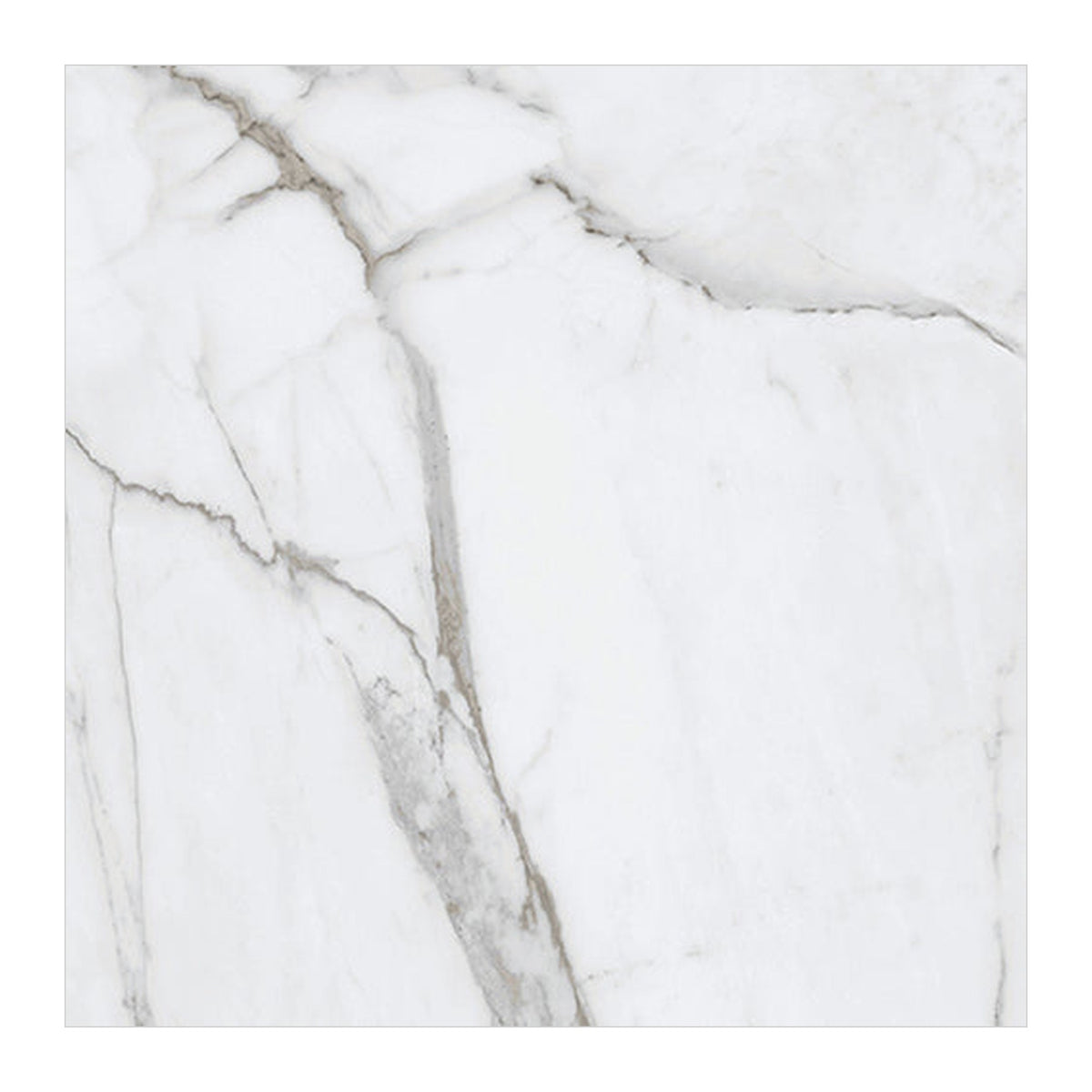 RAK Versilia White Polished Marble-Effect Porcelain Tile 60x120cm — Clearance Pallet Deal — tile face
