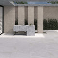 Contemporary rasa white natural effect outdoor porcelain paving tiles 900x600mm