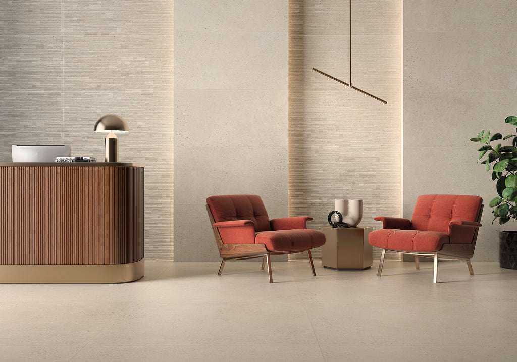Reverie Ivory Matt Concrete-Effect Porcelain Tile