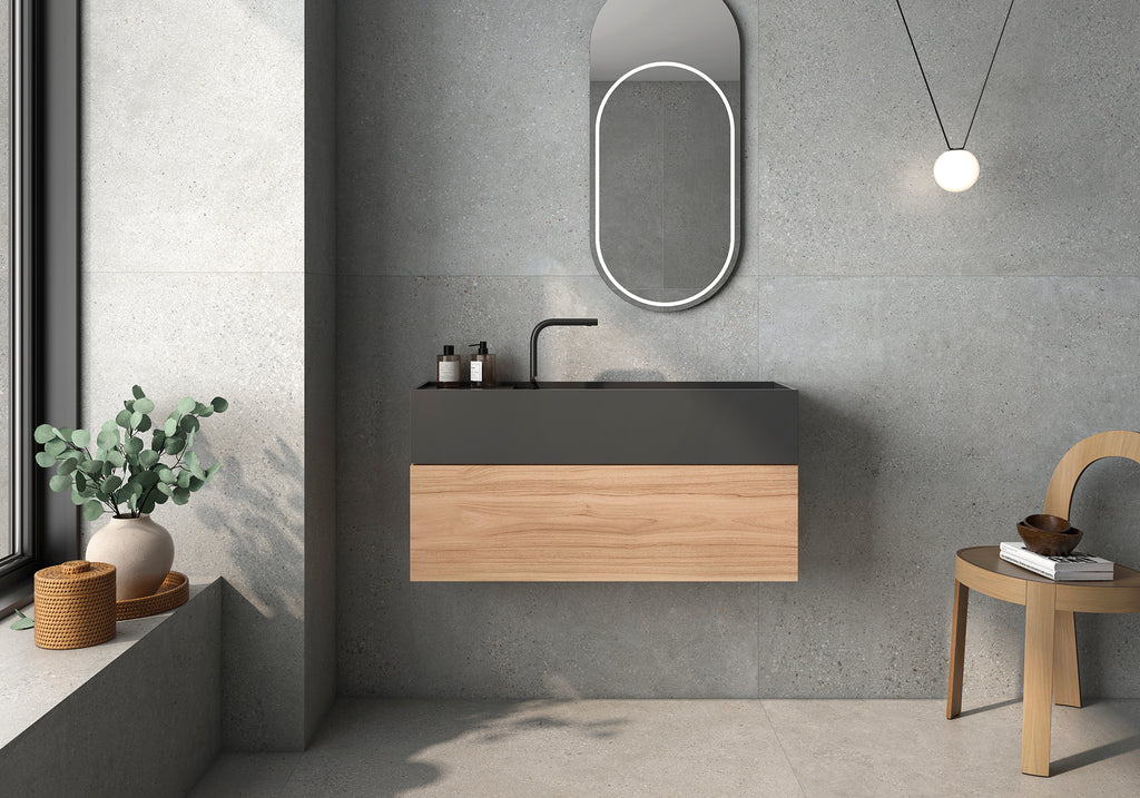 Reverie Pearl Matt Concrete-Effect Porcelain Tile