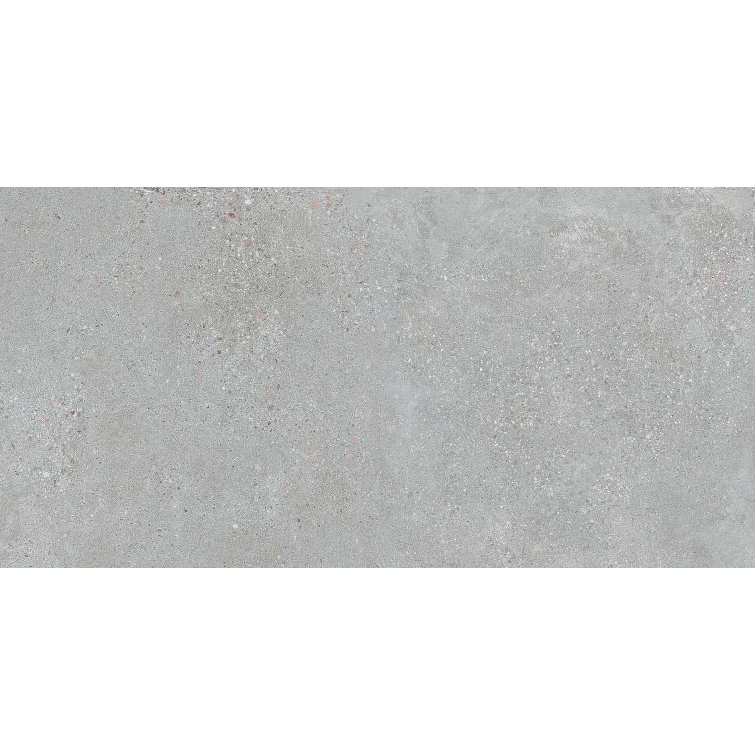 Close-up of Reverie Pearl concrete-effect porcelain tile surface texture