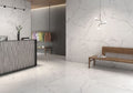 Selene White Polished Marble-Effect Porcelain Tile