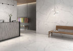 Selene White Polished Marble-Effect Porcelain Tile