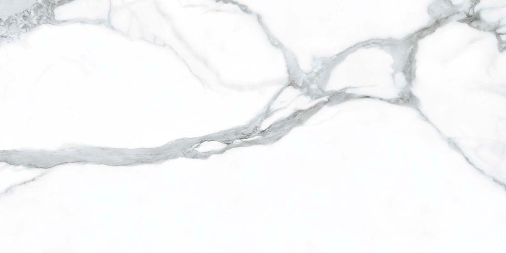 Selene White Polished Marble-Effect Porcelain Tile
