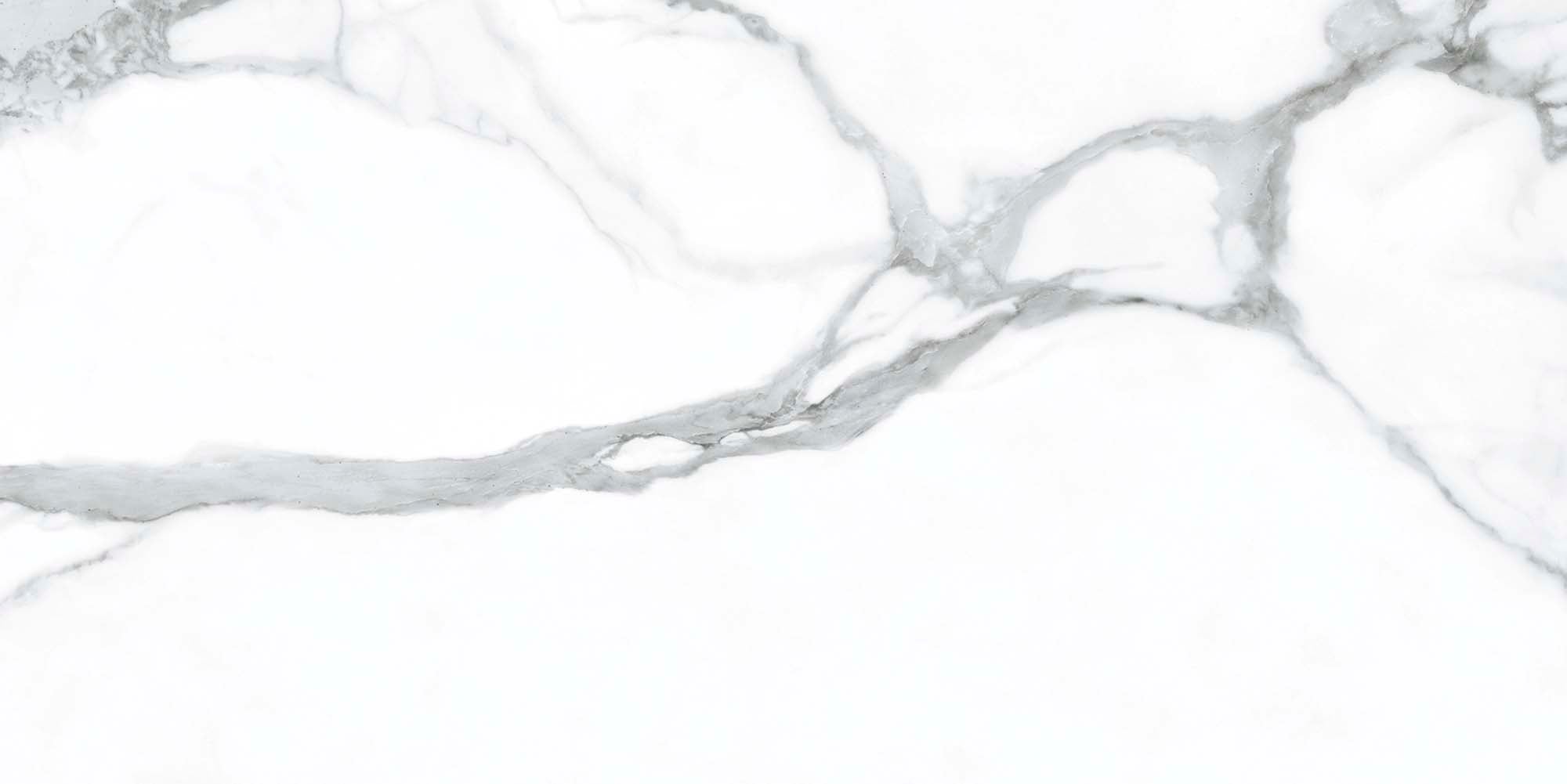 Selene White Polished Marble-Effect Porcelain Tile
