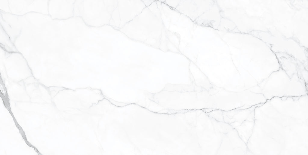 Selene White Polished Marble-Effect Porcelain Tile
