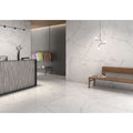 Selene White Polished Marble-Effect Porcelain Tile