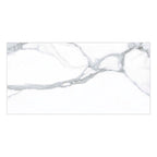Selene White Polished Marble-Effect Porcelain Tile — tile face
