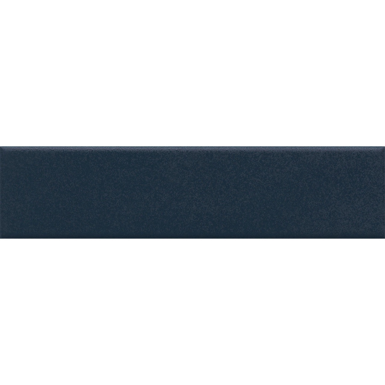 Close-up of Serene Blue Glossy Metro Wall Tile 6cm x 25cm showing smooth shiny finish and deep blue color