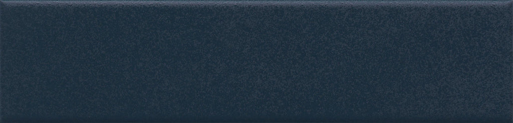 Close-up of Serene Blue Glossy Metro Wall Tile 6cm x 25cm showing smooth shiny finish and deep blue color
