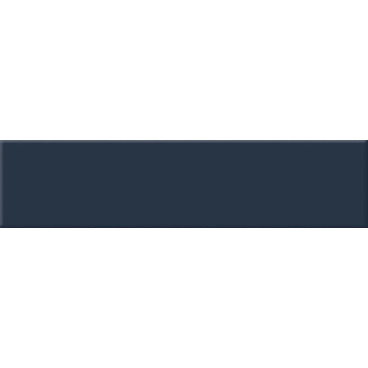 Serene Blue Matt Metro Wall Tile close-up showing smooth matt finish and deep navy colour – 6cm x 25cm size