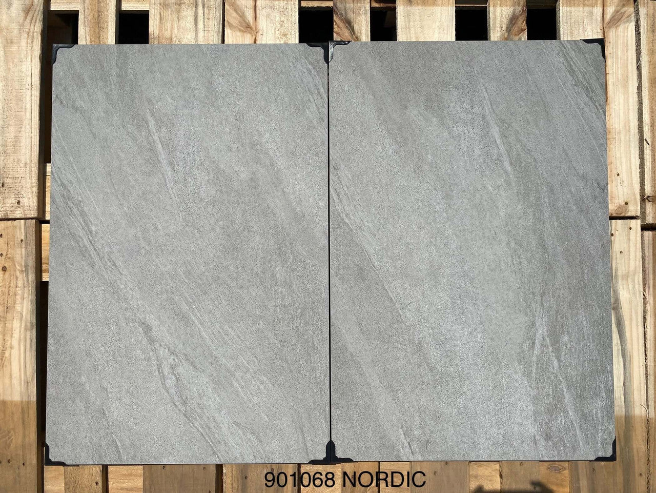 Elegant shadow grey outdoor porcelain paving tiles 900x600mm on modern patio