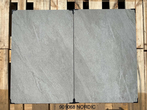 Elegant shadow grey outdoor porcelain paving tiles 900x600mm on modern patio