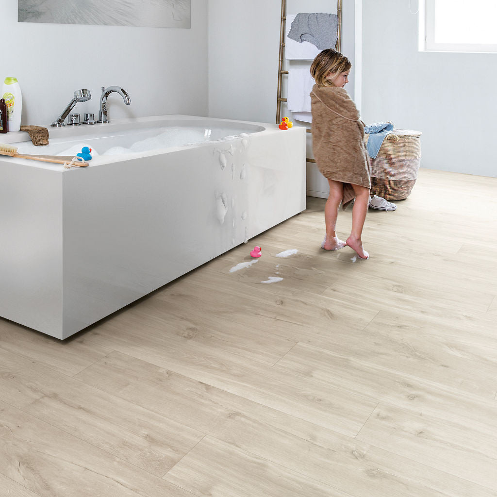 Quick-Step Alpha Vinyl Blos – Canyon Oak Beige Rigid Vinyl Flooring (AVSPU40038) - Premium Quick-Step collection featuring oak luxury vinyl tile flooring with waterproof technology and easy click-fit installation