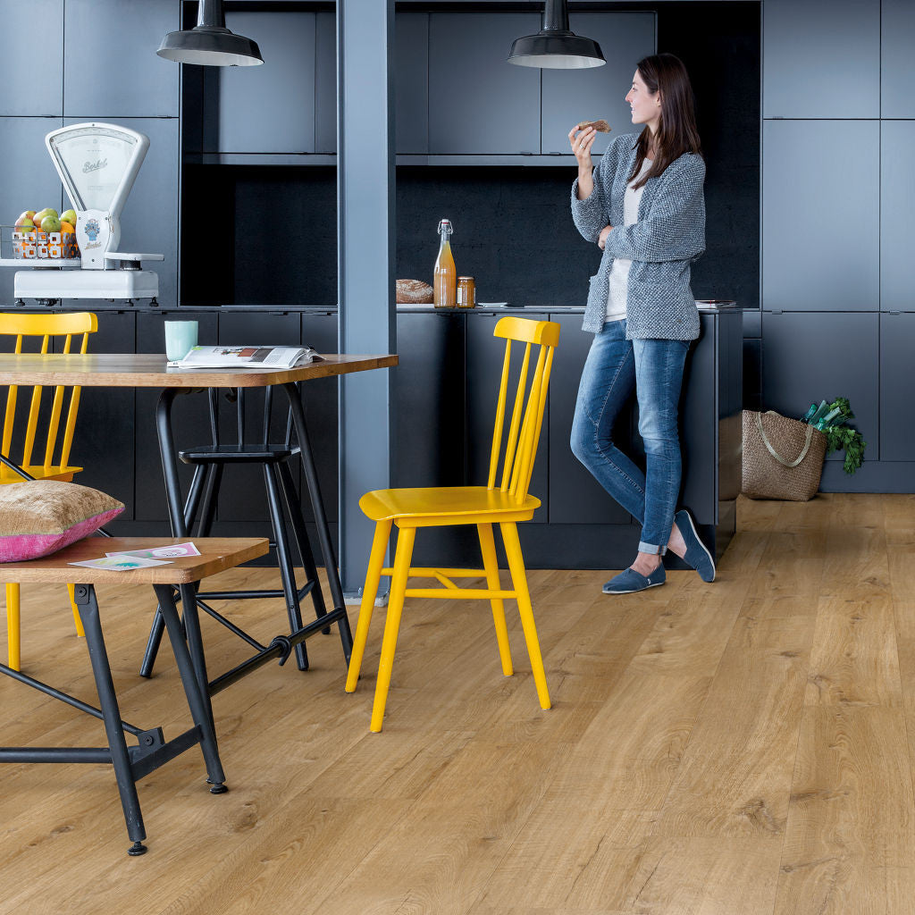 Quick-Step Alpha Bloom – Cotton Oak Natural LVT Flooring (AVMPU40104) - Premium Alpha Bloom collection featuring oak luxury vinyl tile flooring with waterproof technology and easy click-fit installation
