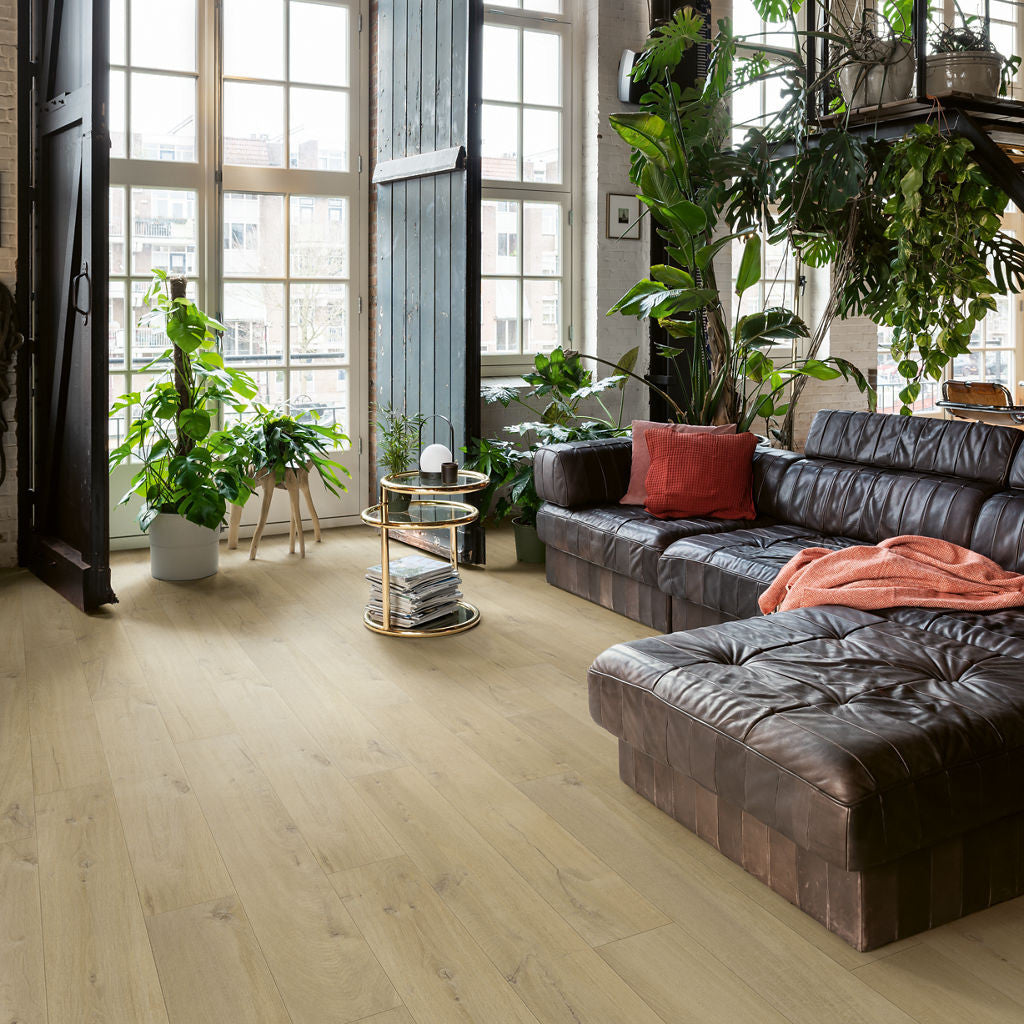 Quick-Step Impressive Ultra Soft Oak Medium IMU1856 12mm Laminate Flooring 9.5mm Laminate Flooring (IMU1856) - Premium Impressive collection featuring oak luxury vinyl tile flooring with waterproof technology and easy click-fit installation
