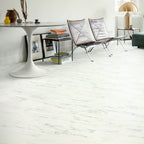 Quick-Step Alpha Vinyl Oro Marble Carrara White AVSTU40136 - Premium Quick-Step collection featuring white luxury vinyl tile flooring with waterproof technology and easy click-fit installation