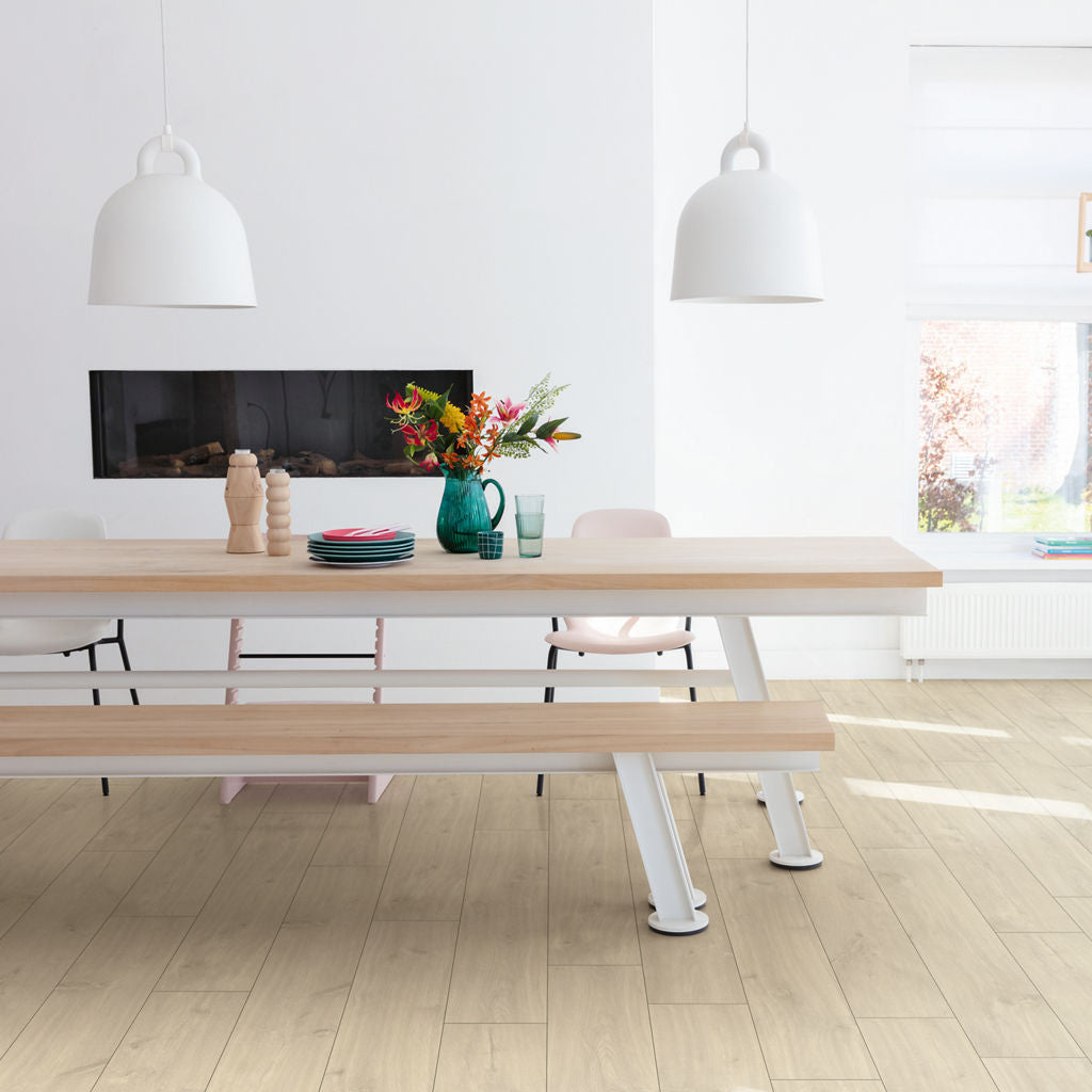 Quick-Step Classic Havana Oak Natural CLM1655 7mm Laminate Flooring (CLM1655) - Premium Quick-Step collection featuring oak luxury vinyl tile flooring with waterproof technology and easy click-fit installation