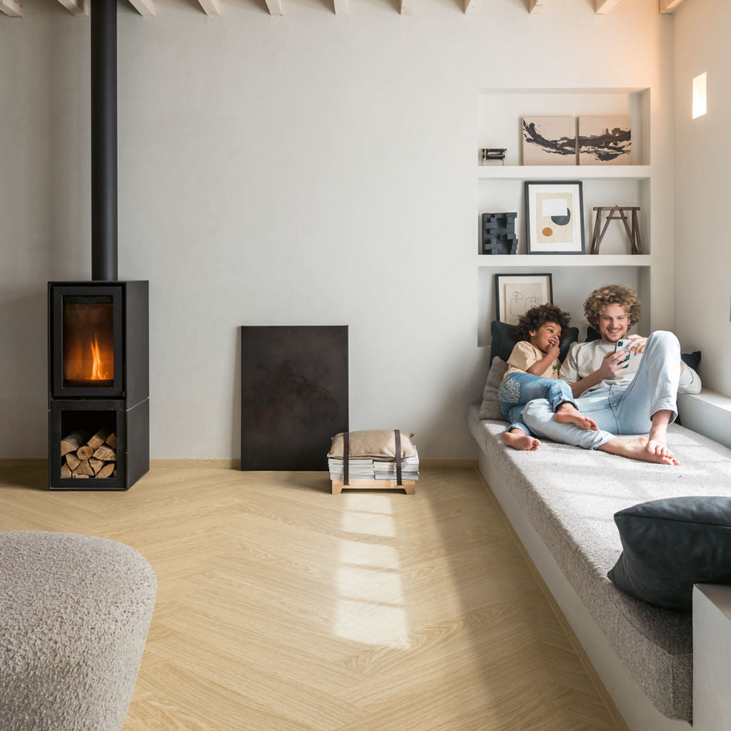 Quick-Step Alpha Vinyl Ciro Pure Oak Blush AVHBU40359 - Premium Quick-Step collection featuring oak luxury vinyl tile flooring with waterproof technology and easy click-fit installation