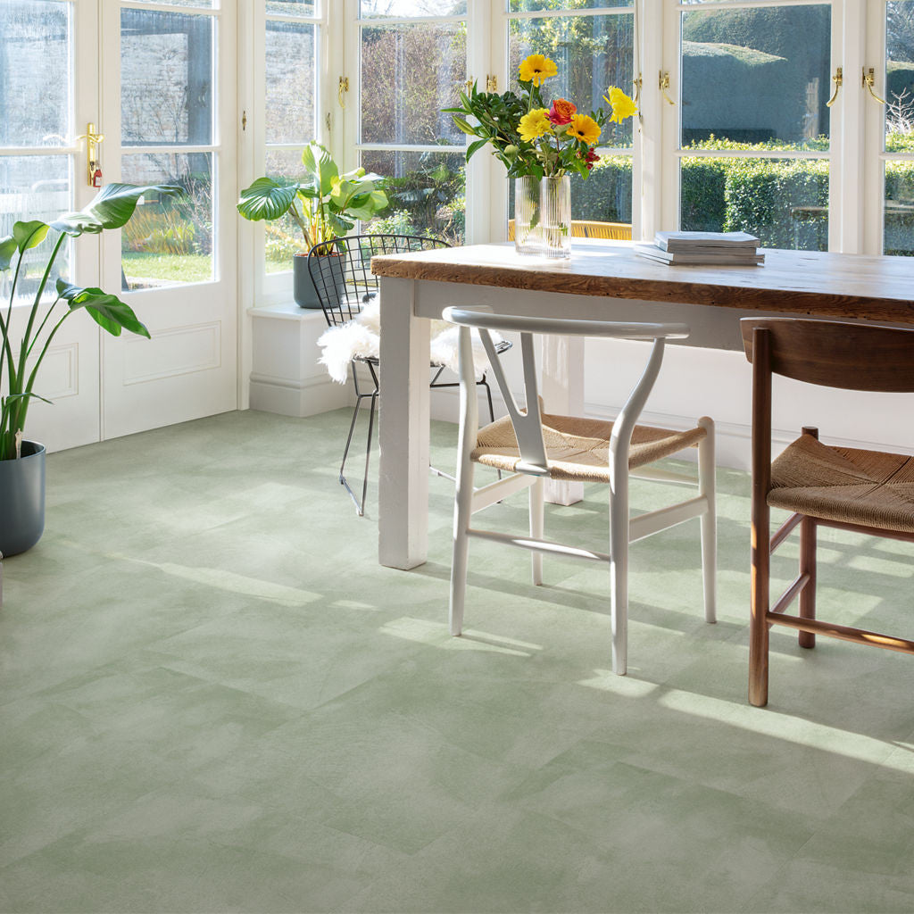 Quick-Step Alpha Vinyl Illume Soft Sage AVMTU40334 - Premium Quick-Step collection featuring luxury vinyl tile flooring with waterproof technology and easy click-fit installation