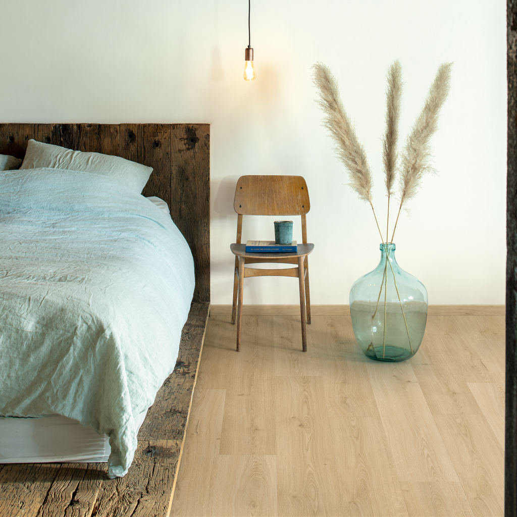 Quick-Step Alpha Bloom – Botanic Beige LVT Flooring (AVMPU40236) - Premium Alpha Bloom collection featuring beige luxury vinyl tile flooring with waterproof technology and easy click-fit installation