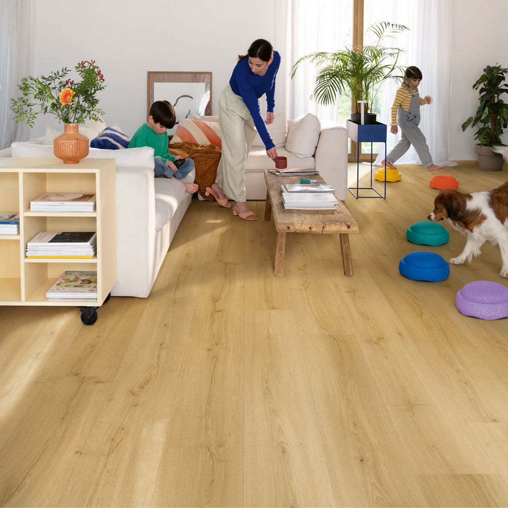 Quick-Step Alpha Bloom – Botanic Oak Honey LVT Flooring (AVMPU40318) - Premium Alpha Bloom collection featuring oak luxury vinyl tile flooring with waterproof technology and easy click-fit installation