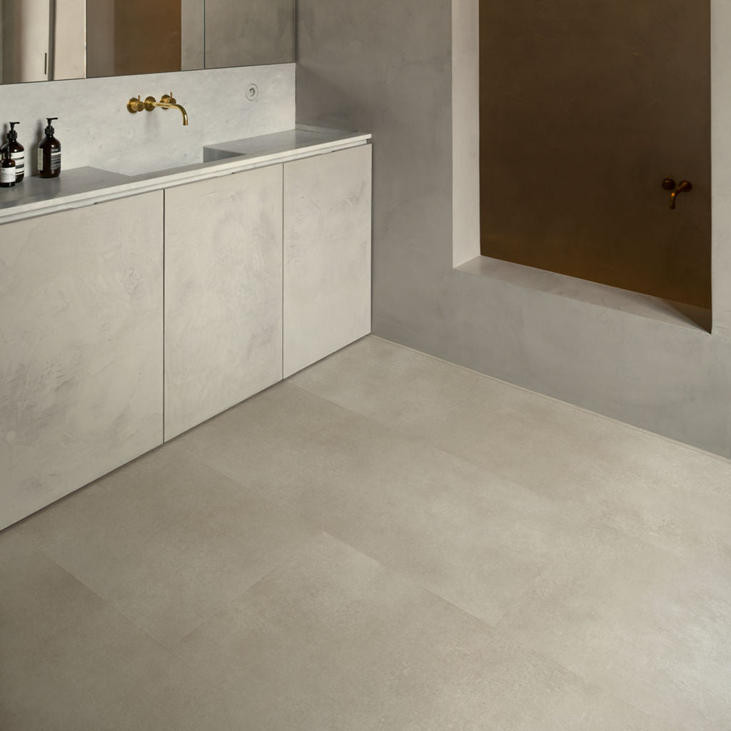 Quick-Step Alpha Vinyl Illume Sandstone Concrete AVMTU40274 - Premium Quick-Step collection featuring luxury vinyl tile flooring with waterproof technology and easy click-fit installation