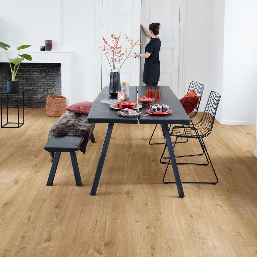 Quick-Step Alpha Bloom – Cotton Oak Natural LVT Flooring (AVMPU40104) - Premium Alpha Bloom collection featuring oak luxury vinyl tile flooring with waterproof technology and easy click-fit installation