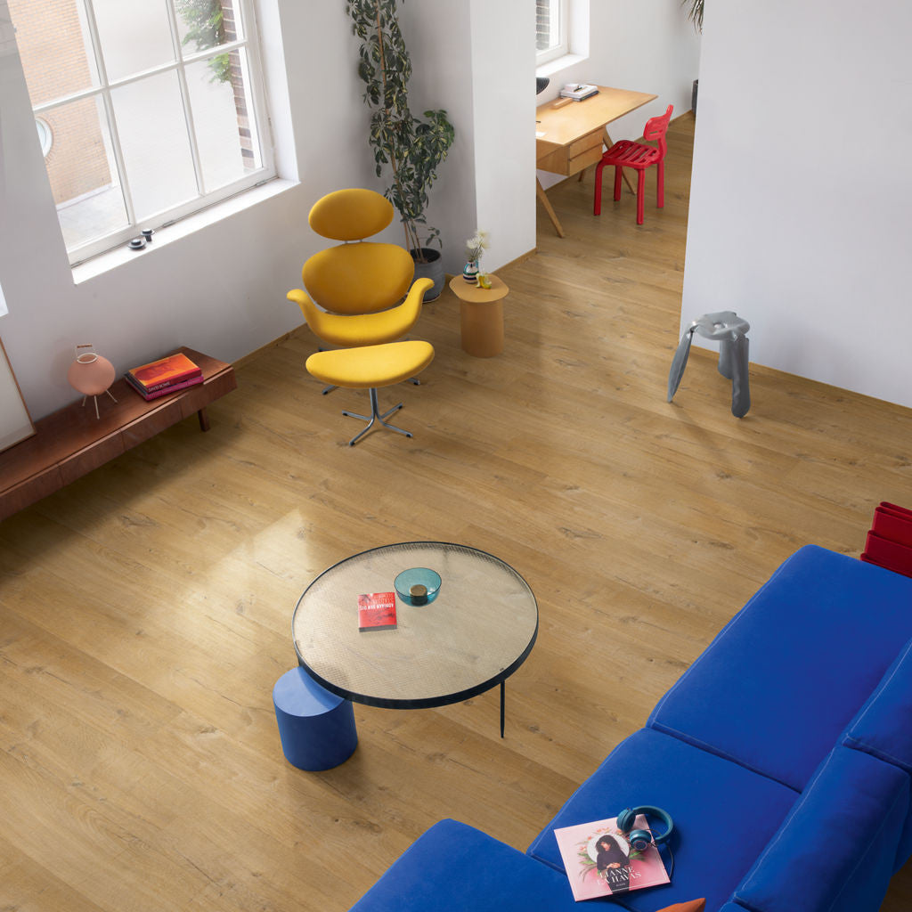 Quick-Step Alpha Bloom – Cotton Oak Deep Natural LVT Flooring (AVMPU40203) - Premium Alpha Bloom collection featuring oak luxury vinyl tile flooring with waterproof technology and easy click-fit installation