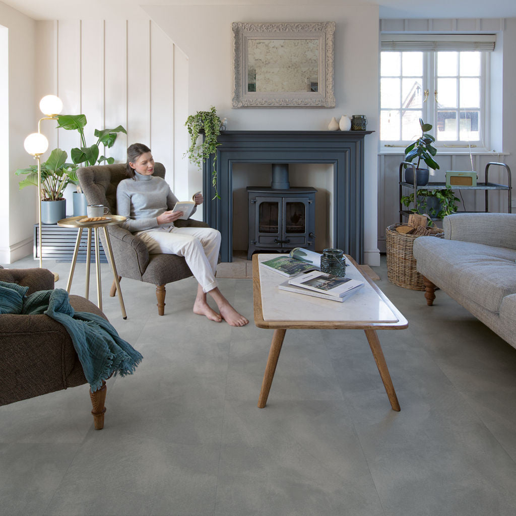 Quick-Step Alpha Vinyl Illume Soft Sky AVMTU40325 - Premium Quick-Step collection featuring luxury vinyl tile flooring with waterproof technology and easy click-fit installation