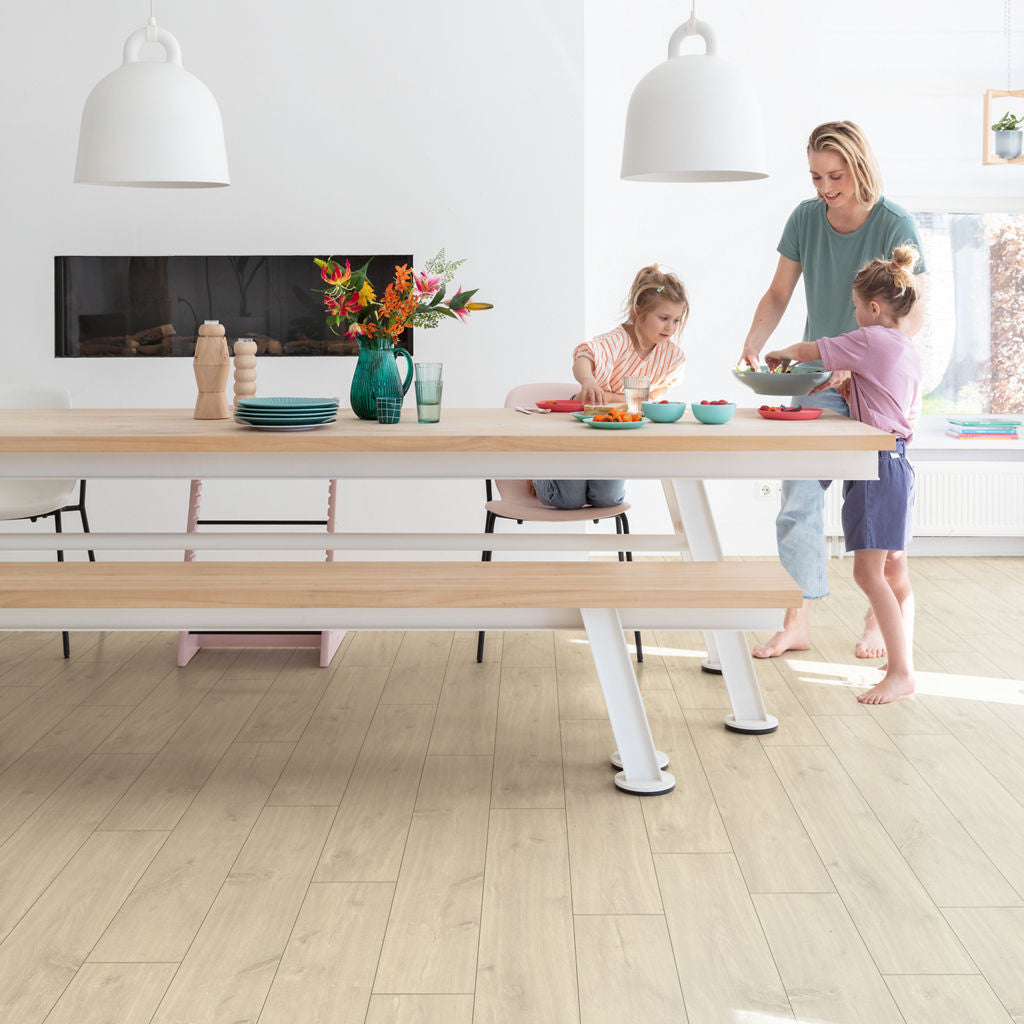 Quick-Step Classic Havana Oak Natural CLM1655 7mm Laminate Flooring (CLM1655) - Premium Quick-Step collection featuring oak luxury vinyl tile flooring with waterproof technology and easy click-fit installation