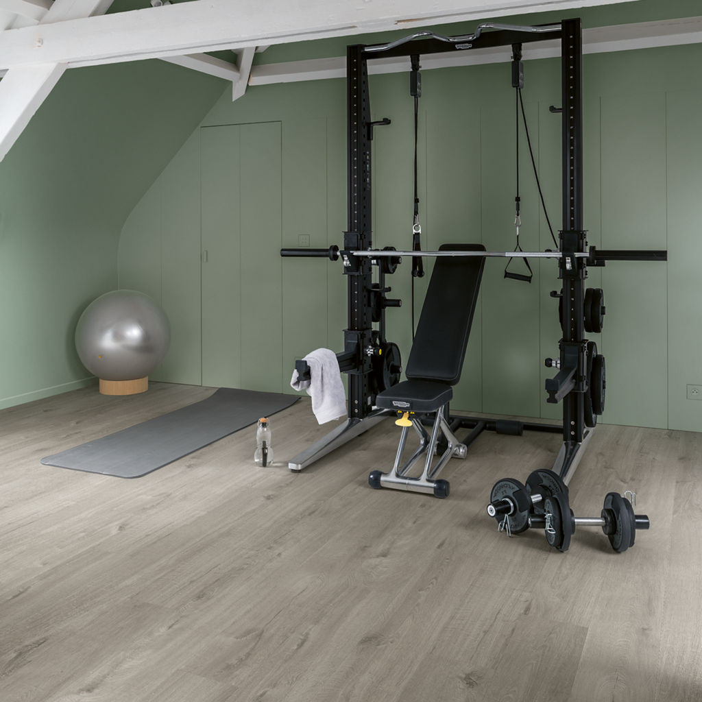 Quick-Step Alpha Bloom – Cotton Oak Cozy Grey LVT Flooring (AVMPU40202) - Premium Alpha Bloom collection featuring oak luxury vinyl tile flooring with waterproof technology and easy click-fit installation