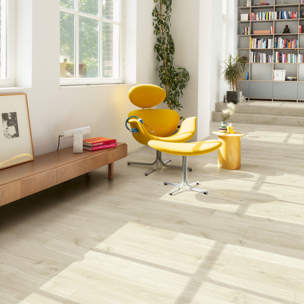 Quick-Step Alpha Vinyl Blos – Canyon Oak Beige Rigid Vinyl Flooring (AVSPU40038) - Premium Quick-Step collection featuring oak luxury vinyl tile flooring with waterproof technology and easy click-fit installation