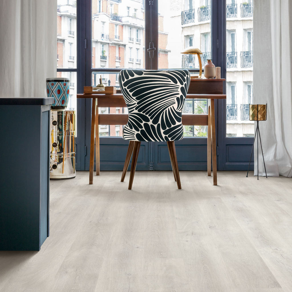 Quick-Step Eligna Venice Oak Light 8mm Laminate Flooring (EL3990) - Premium Quick-Step collection featuring oak luxury vinyl tile flooring with waterproof technology and easy click-fit installation