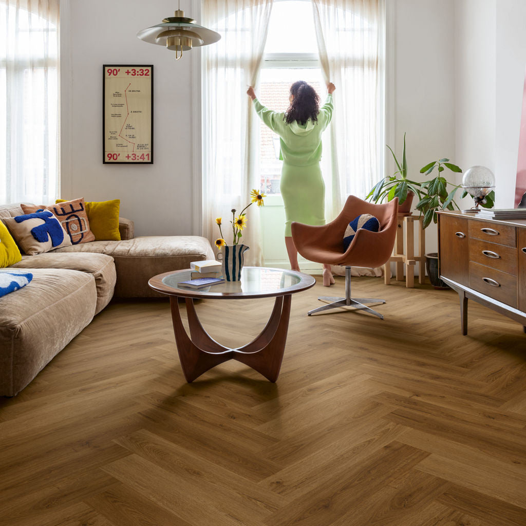 Quick-Step Alpha Vinyl Ciro Botanic Caramel Oak AVHBU40364 - Premium Quick-Step collection featuring oak luxury vinyl tile flooring with waterproof technology and easy click-fit installation