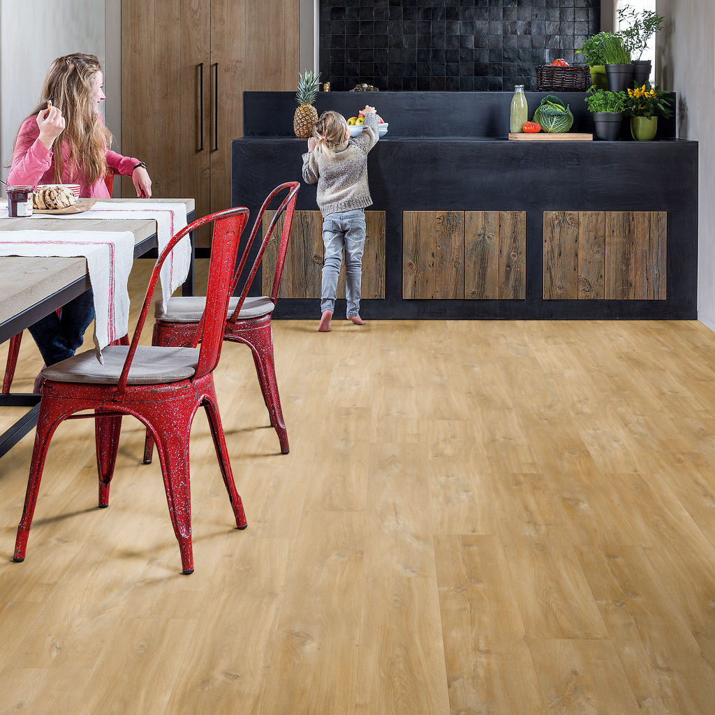 Quick-Step Alpha Vinyl Blos – Canyon Oak Natural Rigid Vinyl Flooring (AVSPU40039) - Premium Quick-Step collection featuring oak luxury vinyl tile flooring with waterproof technology and easy click-fit installation
