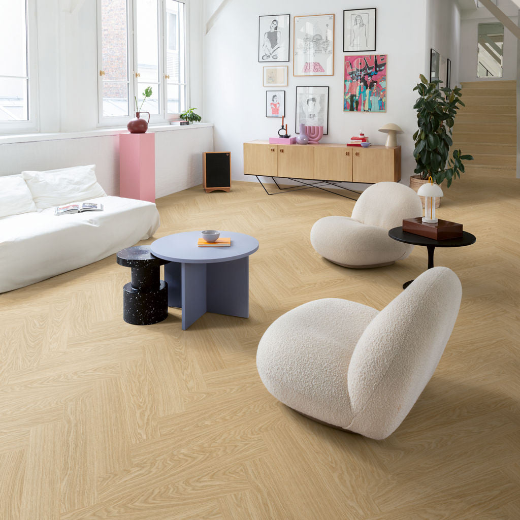 Quick-Step Alpha Vinyl Ciro Pure Oak Blush AVHBU40359 - Premium Quick-Step collection featuring oak luxury vinyl tile flooring with waterproof technology and easy click-fit installation
