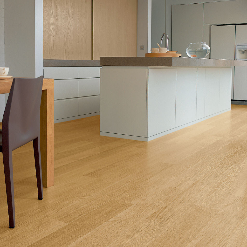 Quick-Step Eligna Natural Varnished Oak EL896 8mm Laminate Flooring (EL896) - Premium Quick-Step collection featuring natural luxury vinyl tile flooring with waterproof technology and easy click-fit installation