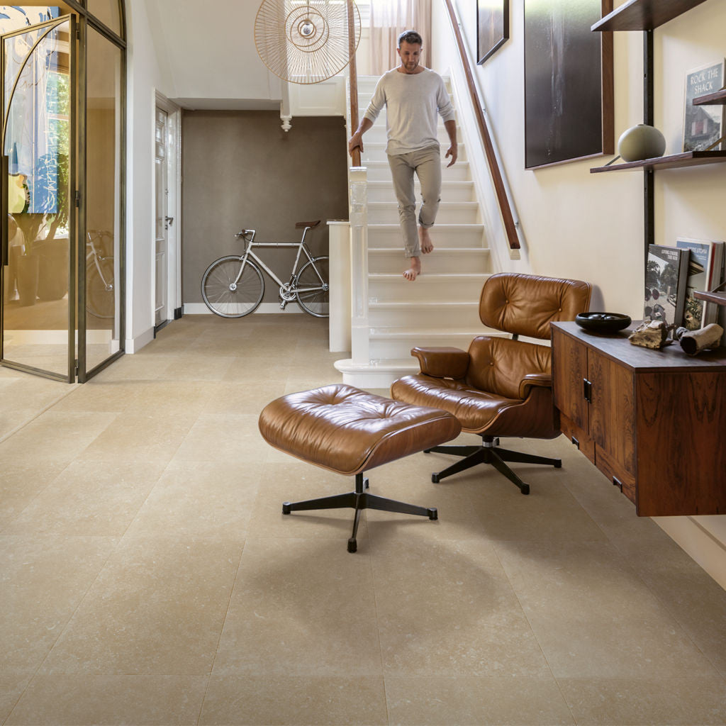 Quick‑Step Muse Limestone MUS5486 8mm Laminate Flooring (MUS5486) - Premium Quick-Step collection featuring luxury vinyl tile flooring with waterproof technology and easy click-fit installation
