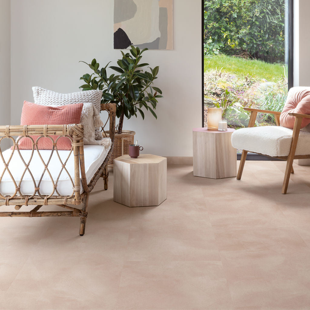 Quick-Step Alpha Vinyl Illume Soft Blush AVMTU40333 - Premium Quick-Step collection featuring luxury vinyl tile flooring with waterproof technology and easy click-fit installation