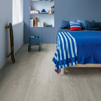 Quick-Step Alpha Bloom – Cotton Oak Cold Grey LVT Flooring (AVMPU40201) - Premium Alpha Bloom collection featuring oak luxury vinyl tile flooring with waterproof technology and easy click-fit installation