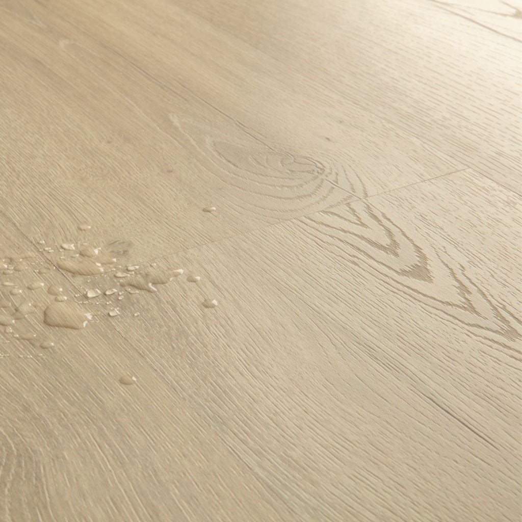 Quick-Step Classic Sandy Beige Oak CLM5791 8mm Laminate Flooring (CLM5791) - Premium Quick-Step collection featuring beige luxury vinyl tile flooring with waterproof technology and easy click-fit installation