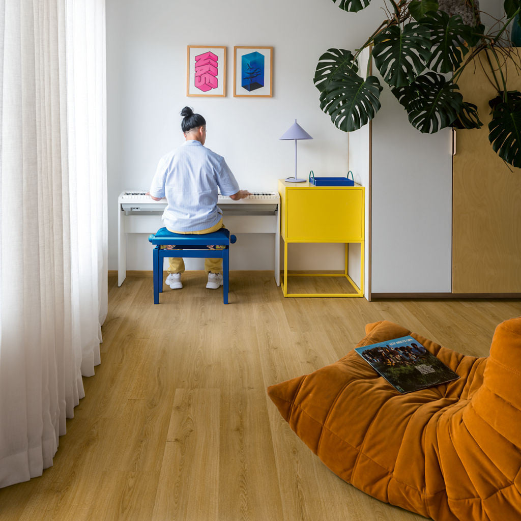 Quick-Step Alpha Bloom – Botanic Smoked Oak LVT Flooring (AVMPU40238) - Premium Alpha Bloom collection featuring oak luxury vinyl tile flooring with waterproof technology and easy click-fit installation