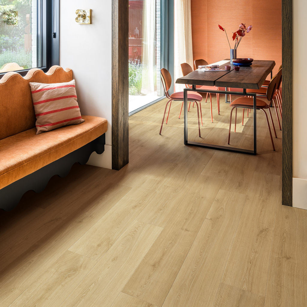 Quick-Step Capture Brushed Oak Warm Natural SIG4762 9mm Laminate Flooring (SIG4762) - Premium Quick-Step collection featuring oak luxury vinyl tile flooring with waterproof technology and easy click-fit installation