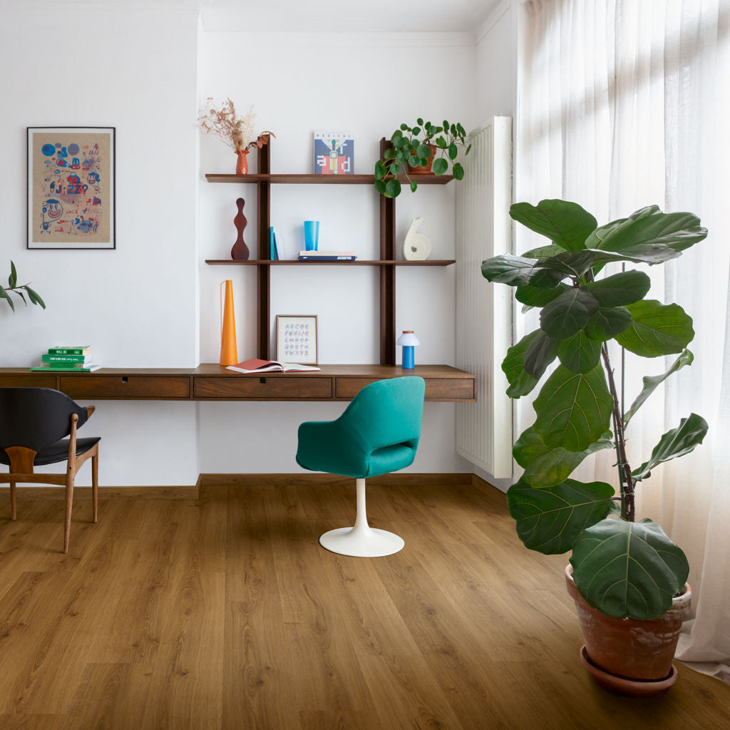 Quick-Step Alpha Bloom – Botanic Caramel Oak LVT Flooring (AVMPU40315) - Premium Alpha Bloom collection featuring oak luxury vinyl tile flooring with waterproof technology and easy click-fit installation