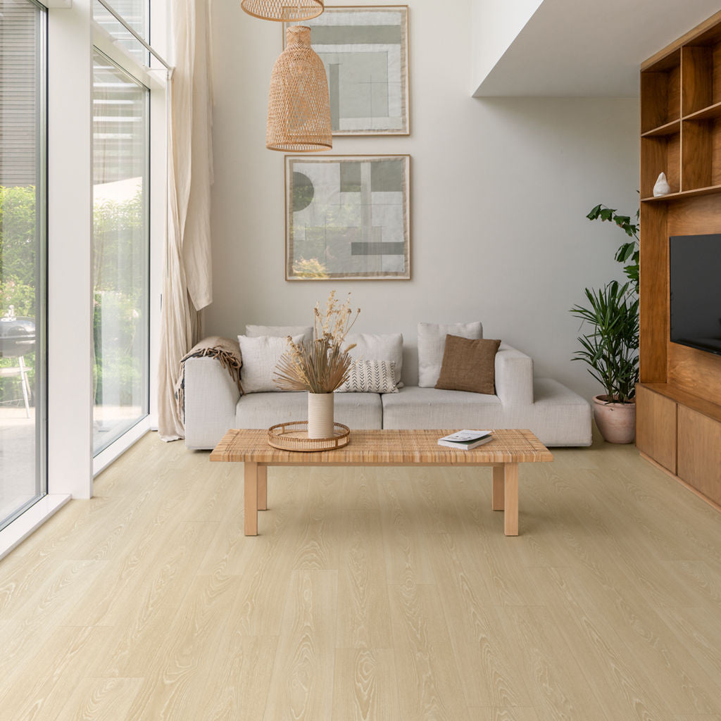 Quick-Step Classic Frosty Beige Oak CLM5799 7mm Laminate Flooring (CLM5799) - Premium Quick-Step collection featuring beige luxury vinyl tile flooring with waterproof technology and easy click-fit installation