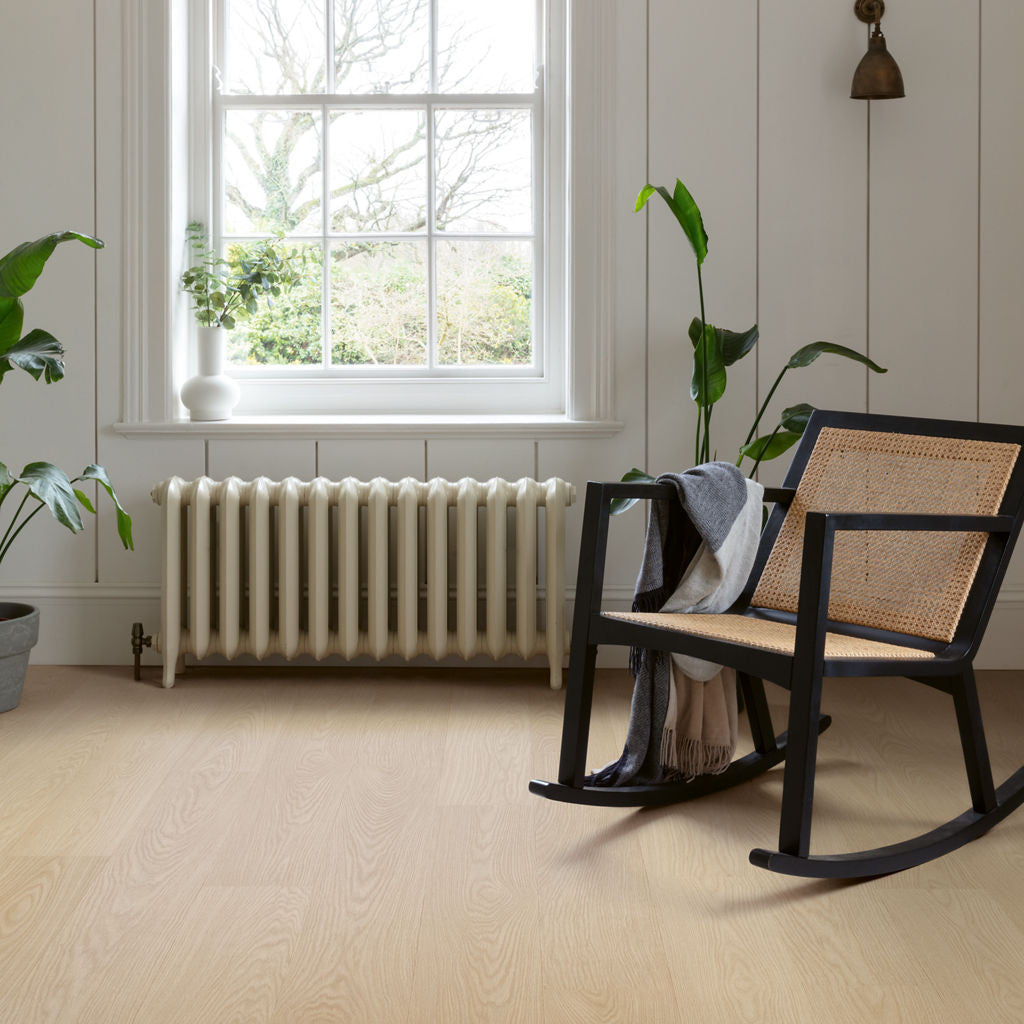 Quick-Step Alpha Vinyl Blos – Buttermilk Oak Rigid Vinyl Flooring (AVSPU40277) - Premium Quick-Step collection featuring oak luxury vinyl tile flooring with waterproof technology and easy click-fit installation
