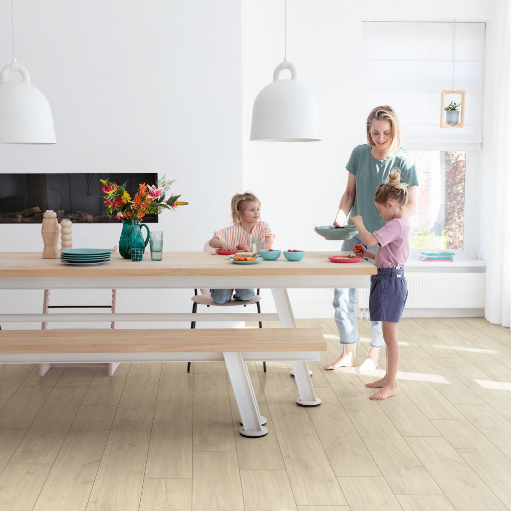 Quick-Step Classic Havana Oak Natural CLM1655 7mm Laminate Flooring (CLM1655) - Premium Quick-Step collection featuring oak luxury vinyl tile flooring with waterproof technology and easy click-fit installation