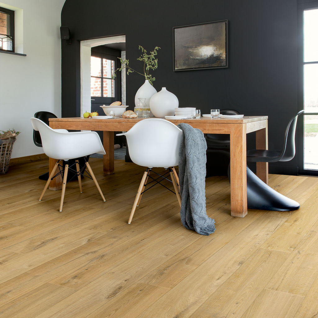 Quick-Step Impressive Ultra Soft Oak Natural IMU1855 12mm Laminate Flooring 9.5mm Laminate Flooring (IMU1855) - Premium Impressive collection featuring oak luxury vinyl tile flooring with waterproof technology and easy click-fit installation
